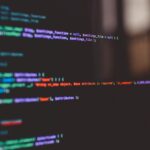 code on computer screen