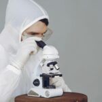 person analyzing reviews on laptop