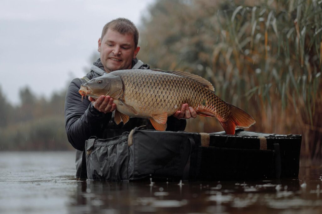 angler holding fishing rod