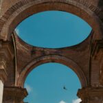 Antigua Guatemala colonial street volcano