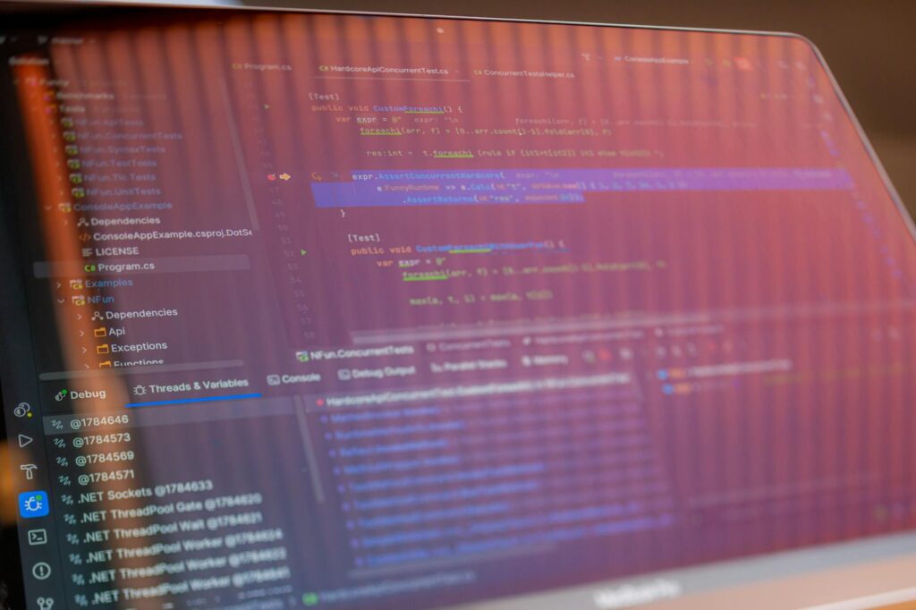 code on computer screen