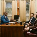 lawyer consulting with client