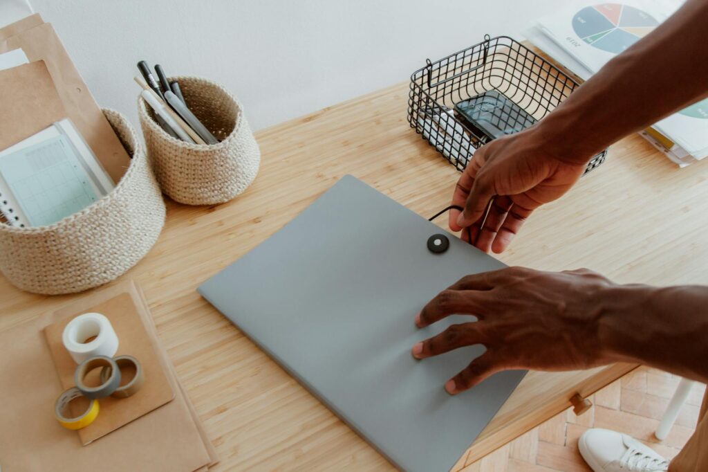 organized desk modern office