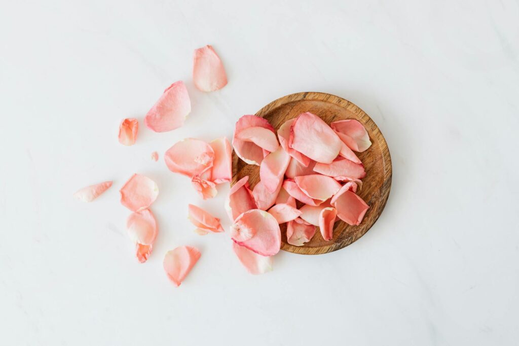 sandalwood and rose petals
